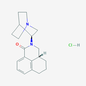 molecular formula C19H25ClN2O B118073 Palonosetron hydrochloride, (3aR)- CAS No. 135755-51-0