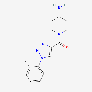 molecular formula C15H19N5O B11807320 (4-Aminopiperidin-1-yl)(1-(o-tolyl)-1H-1,2,3-triazol-4-yl)methanone 