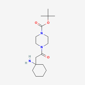 molecular formula C17H31N3O3 B11807345 tert-Butyl 4-(2-(1-aminocyclohexyl)acetyl)piperazine-1-carboxylate 