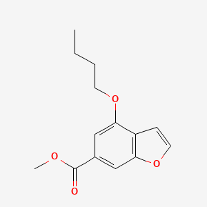 molecular formula C14H16O4 B11807368 Methyl4-butoxybenzofuran-6-carboxylate 