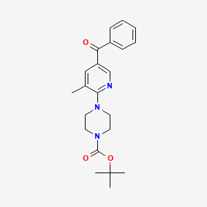 molecular formula C22H27N3O3 B11807371 tert-Butyl4-(5-benzoyl-3-methylpyridin-2-yl)piperazine-1-carboxylate 