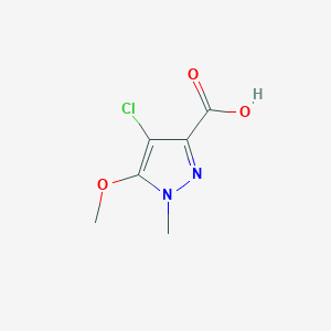 molecular formula C6H7ClN2O3 B11807467 4-Chloro-5-methoxy-1-methyl-1H-pyrazole-3-carboxylic acid 