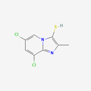 molecular formula C8H6Cl2N2S B11807563 6,8-Dichloro-2-methylimidazo[1,2-a]pyridine-3-thiol 