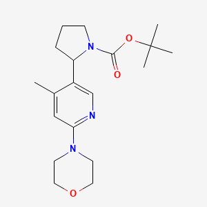 molecular formula C19H29N3O3 B11807578 tert-Butyl2-(4-methyl-6-morpholinopyridin-3-yl)pyrrolidine-1-carboxylate 