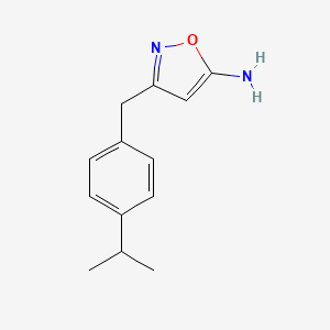 molecular formula C13H16N2O B11807585 3-(4-Isopropylbenzyl)isoxazol-5-amine 