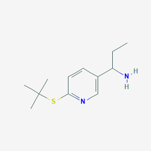 molecular formula C12H20N2S B11807604 1-(6-(tert-Butylthio)pyridin-3-yl)propan-1-amine 