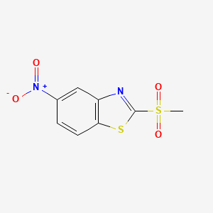 molecular formula C8H6N2O4S2 B11807662 2-(Methylsulfonyl)-5-nitrobenzo[d]thiazole 