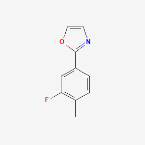molecular formula C10H8FNO B11807744 2-(3-Fluoro-4-methylphenyl)oxazole 