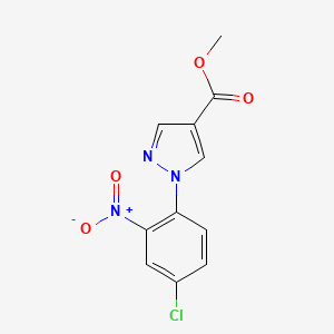 molecular formula C11H8ClN3O4 B11807785 methyl 1-(4-chloro-2-nitrophenyl)-1H-pyrazole-4-carboxylate 
