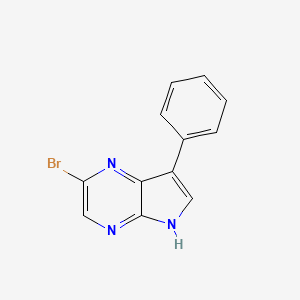 molecular formula C12H8BrN3 B11807904 2-bromo-7-phenyl-5H-pyrrolo[2,3-b]pyrazine 