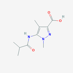 molecular formula C10H15N3O3 B11807916 5-Isobutyramido-1,4-dimethyl-1H-pyrazole-3-carboxylic acid 