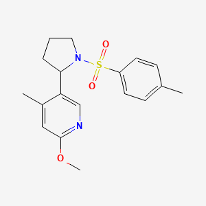 molecular formula C18H22N2O3S B11807928 2-Methoxy-4-methyl-5-(1-tosylpyrrolidin-2-yl)pyridine 