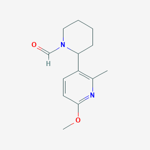 molecular formula C13H18N2O2 B11807930 2-(6-Methoxy-2-methylpyridin-3-yl)piperidine-1-carbaldehyde 