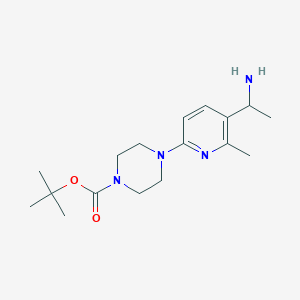 molecular formula C17H28N4O2 B11807970 tert-Butyl 4-(5-(1-aminoethyl)-6-methylpyridin-2-yl)piperazine-1-carboxylate 