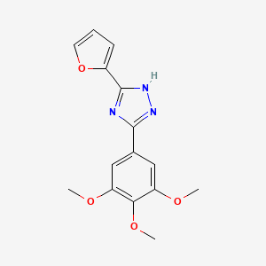 molecular formula C15H15N3O4 B11807986 5-(furan-2-yl)-3-(3,4,5-trimethoxyphenyl)-1H-1,2,4-triazole 