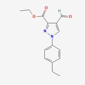 molecular formula C15H16N2O3 B11807988 Ethyl 1-(4-ethylphenyl)-4-formyl-1H-pyrazole-3-carboxylate 