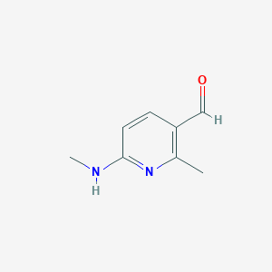 molecular formula C8H10N2O B11808107 2-Methyl-6-(methylamino)nicotinaldehyde 