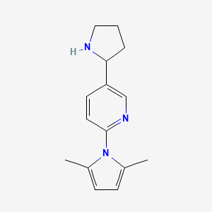 molecular formula C15H19N3 B11808118 2-(2,5-Dimethyl-1H-pyrrol-1-yl)-5-(pyrrolidin-2-yl)pyridine 