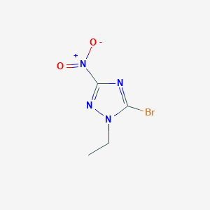 molecular formula C4H5BrN4O2 B11808174 5-Bromo-1-ethyl-3-nitro-1H-1,2,4-triazole 