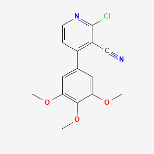 molecular formula C15H13ClN2O3 B11808179 2-Chloro-4-(3,4,5-trimethoxyphenyl)nicotinonitrile 