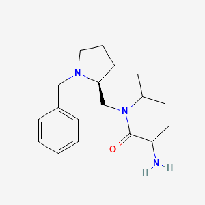 molecular formula C18H29N3O B11808187 2-amino-N-[[(2S)-1-benzylpyrrolidin-2-yl]methyl]-N-propan-2-ylpropanamide 