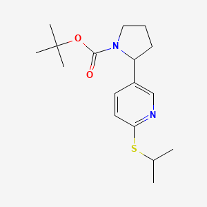 molecular formula C17H26N2O2S B11808189 tert-Butyl 2-(6-(isopropylthio)pyridin-3-yl)pyrrolidine-1-carboxylate 