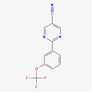 molecular formula C12H6F3N3O B11808192 2-(3-(Trifluoromethoxy)phenyl)pyrimidine-5-carbonitrile 