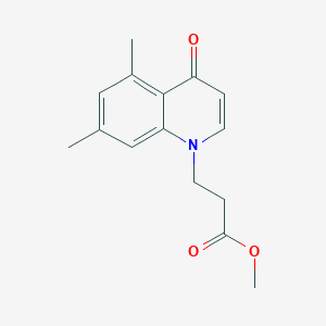 molecular formula C15H17NO3 B11808200 Methyl 3-(5,7-dimethyl-4-oxoquinolin-1(4H)-yl)propanoate 