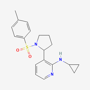 molecular formula C19H23N3O2S B11808208 N-Cyclopropyl-3-(1-tosylpyrrolidin-2-yl)pyridin-2-amine 