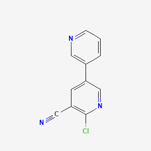 molecular formula C11H6ClN3 B11808215 6-Chloro-[3,3'-bipyridine]-5-carbonitrile CAS No. 1214346-69-6