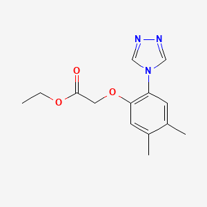 molecular formula C14H17N3O3 B11808221 Ethyl 2-(4,5-dimethyl-2-(4H-1,2,4-triazol-4-yl)phenoxy)acetate 