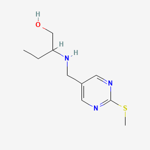 molecular formula C10H17N3OS B11808230 2-(((2-(Methylthio)pyrimidin-5-yl)methyl)amino)butan-1-ol 