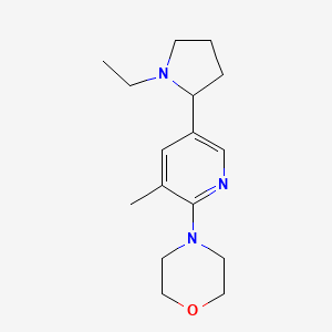 molecular formula C16H25N3O B11808261 4-(5-(1-Ethylpyrrolidin-2-yl)-3-methylpyridin-2-yl)morpholine 