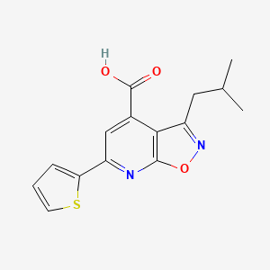 molecular formula C15H14N2O3S B11808293 3-Isobutyl-6-(thiophen-2-yl)isoxazolo[5,4-b]pyridine-4-carboxylic acid 