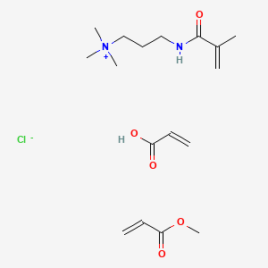 molecular formula (C10H21ClN2O)x.(C4H6O2)y.(C3H4O2)z B1180831 methyl prop-2-enoate;prop-2-enoic acid;trimethyl-[3-(2-methylprop-2-enoylamino)propyl]azanium;chloride CAS No. 197969-51-0