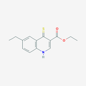 molecular formula C14H15NO2S B11808330 Ethyl 6-ethyl-4-thioxo-1,4-dihydroquinoline-3-carboxylate 