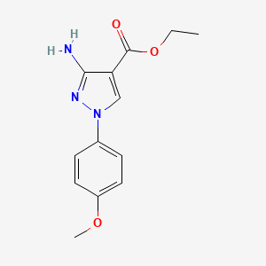 molecular formula C13H15N3O3 B11808357 Ethyl 3-amino-1-(4-methoxyphenyl)-1H-pyrazole-4-carboxylate 