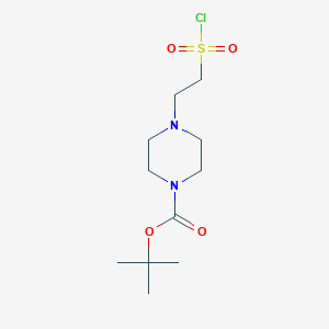 molecular formula C11H21ClN2O4S B11808368 Tert-butyl 4-(2-(chlorosulfonyl)ethyl)piperazine-1-carboxylate CAS No. 1196146-34-5