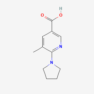 molecular formula C11H14N2O2 B11808380 5-Methyl-6-(pyrrolidin-1-yl)nicotinic acid 
