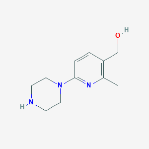 molecular formula C11H17N3O B11808391 (2-Methyl-6-(piperazin-1-yl)pyridin-3-yl)methanol 
