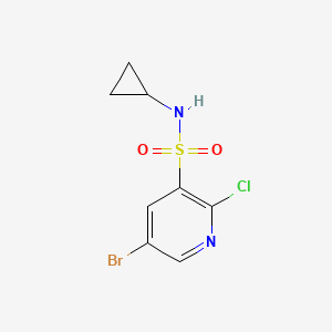 molecular formula C8H8BrClN2O2S B11808419 5-Bromo-2-chloro-N-cyclopropylpyridine-3-sulfonamide 