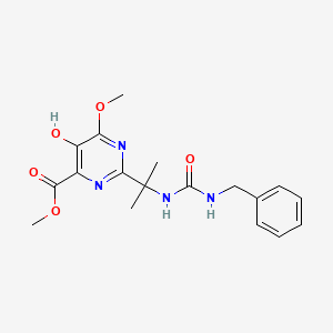 molecular formula C18H22N4O5 B11808448 Methyl 2-(2-(3-benzylureido)propan-2-yl)-5-hydroxy-6-methoxypyrimidine-4-carboxylate 