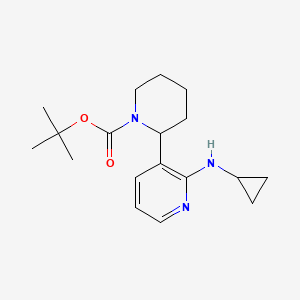 molecular formula C18H27N3O2 B11808466 tert-Butyl 2-(2-(cyclopropylamino)pyridin-3-yl)piperidine-1-carboxylate 