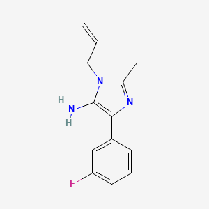 molecular formula C13H14FN3 B11808549 1-Allyl-4-(3-fluorophenyl)-2-methyl-1H-imidazol-5-amine 