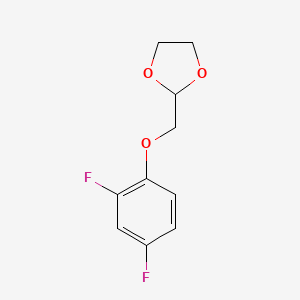 molecular formula C10H10F2O3 B11808554 2-(2,4-Difluoro-phenoxy)methyl-1,3-dioxolane 