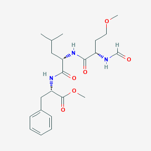molecular formula C22H33N3O6 B118086 Formyl-methylhomoseryl-leucyl-phenylalanine methyl ester CAS No. 153586-91-5