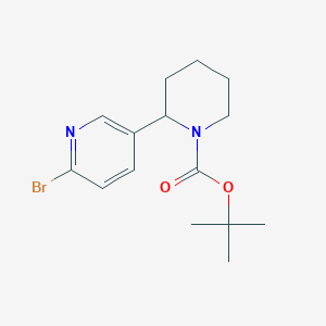 molecular formula C15H21BrN2O2 B11808604 tert-Butyl 2-(6-bromopyridin-3-yl)piperidine-1-carboxylate 
