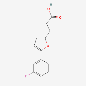 molecular formula C13H11FO3 B11808674 3-(5-(3-Fluorophenyl)furan-2-yl)propanoic acid CAS No. 1269527-50-5