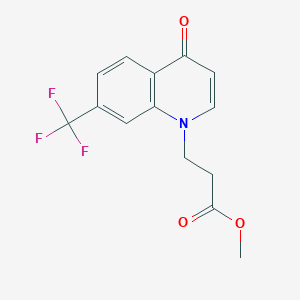 molecular formula C14H12F3NO3 B11808703 Methyl 3-(4-oxo-7-(trifluoromethyl)quinolin-1(4H)-yl)propanoate 