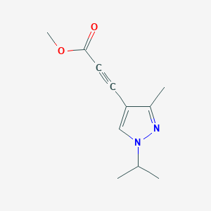 molecular formula C11H14N2O2 B11808718 Methyl 3-(1-isopropyl-3-methyl-1H-pyrazol-4-yl)propiolate CAS No. 1354706-45-8